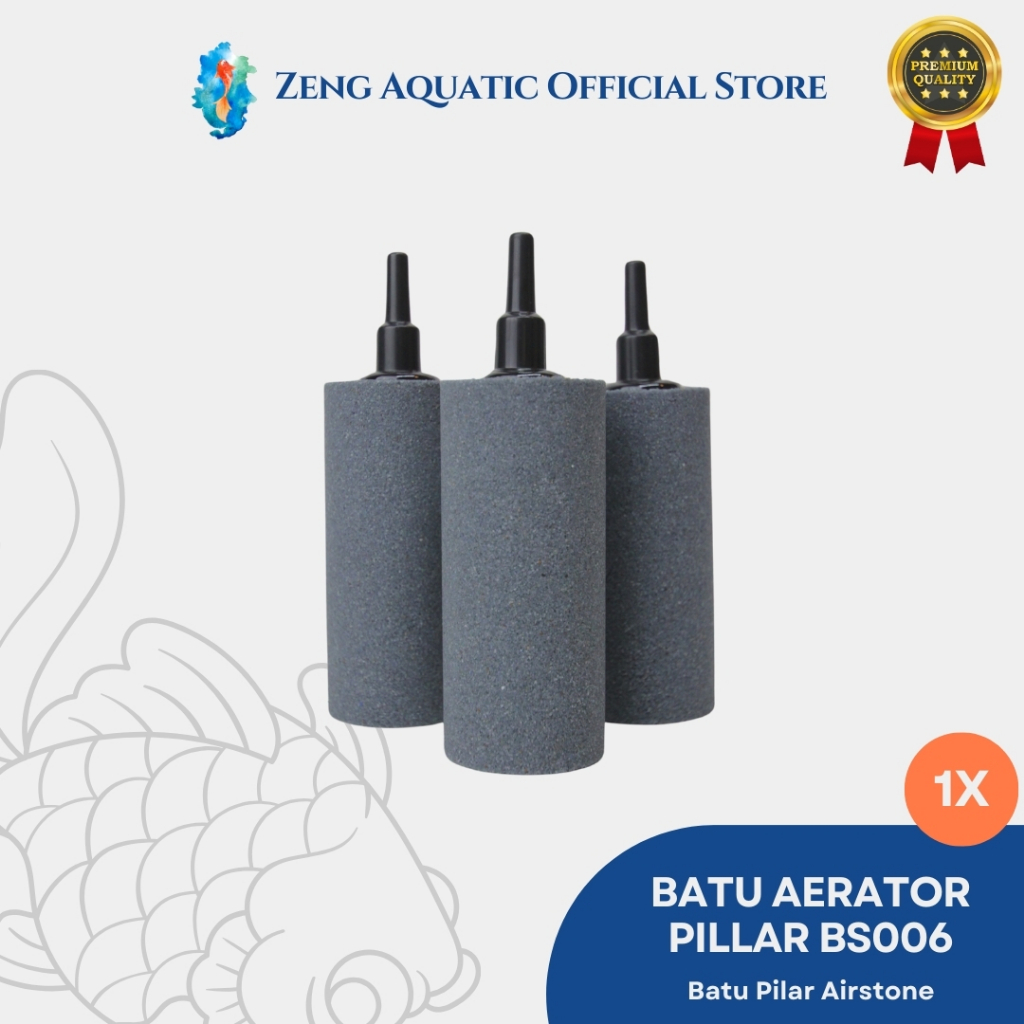 Batu Aerator Gelembung Panjang Bs006 - Airstone Silinder 3X7 Cm Untuk Aquarium By Zeng Aquatic