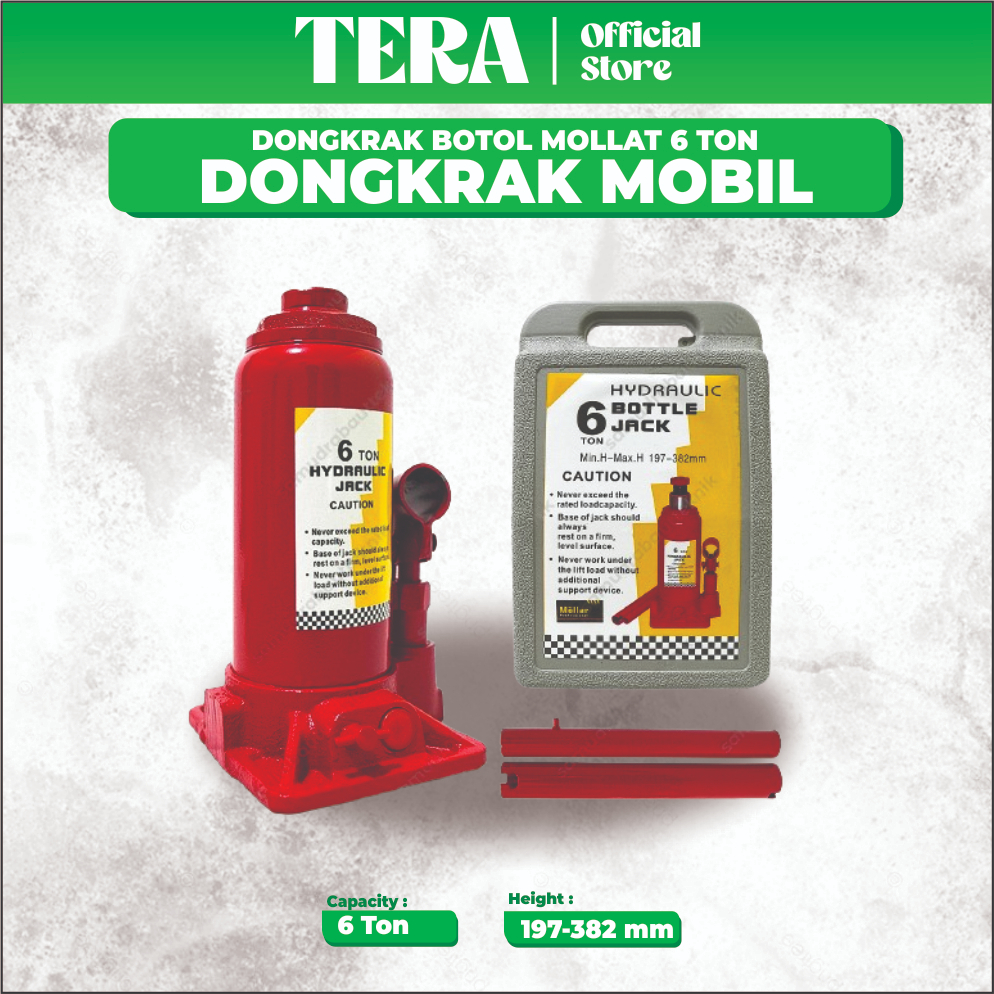 Dongkrak Botol 6Ton MOLLAR Hydraulic Jack Bottle Dongkrak Hidrolik  Dongkrak Mobil 6 T MOLLAR