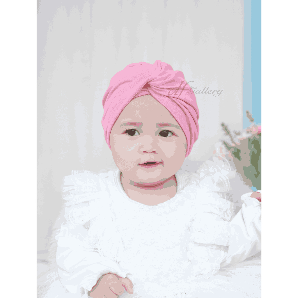 Turban Salsa Sorban Bayi Motif Polos | Ciput Baby NewBorn |  Topi Anak Perempuan | Turban Sorban Ana