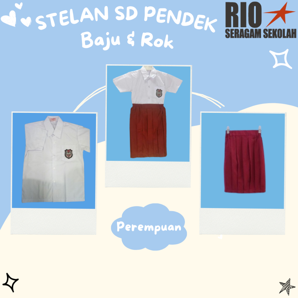 1STEL SERAGAM SD PEREMPUAN PENDEK2 / 1STEL SERAGAM SD LAKI LAKI PENDEK2 SERAGAM SEKOLAH SD Big size