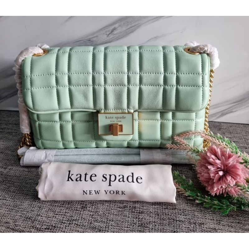 KS Evelyn Medium Quilted Leather Pistachio