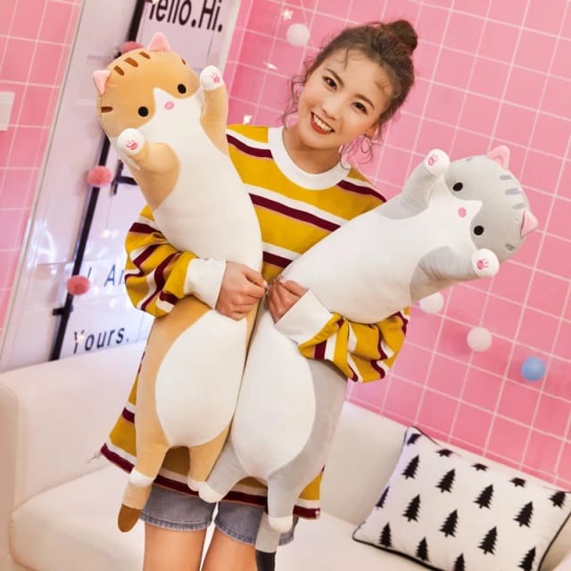 Boneka Guling Kucing /Boneka Kucing Import Murah LUCU 60 cm