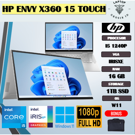 HP ENVY X360 15 TOUCH I5 1240P 16GB 1TBSSD 15.6FHD IPS