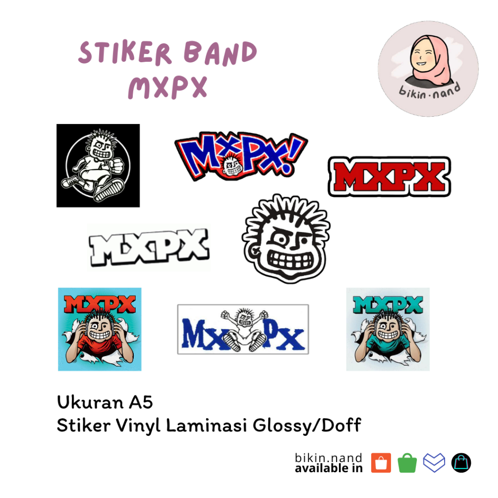 

STICKER PACK BAND MxPx (HIGH QUALITY) MURAH 8 pcs