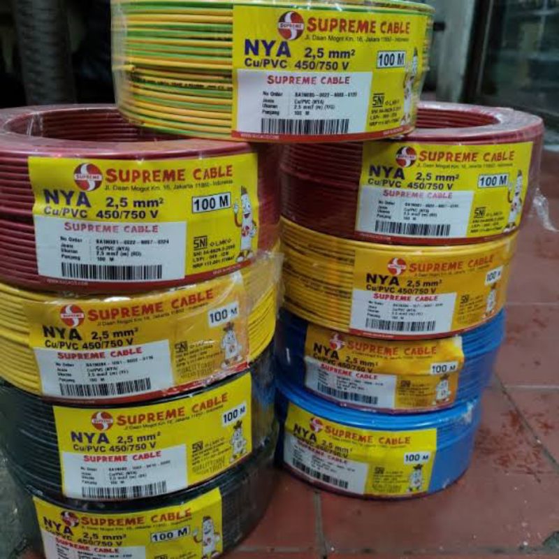 Kabel listrik NYA kawat tunggal 2,5 panjang 100 meter