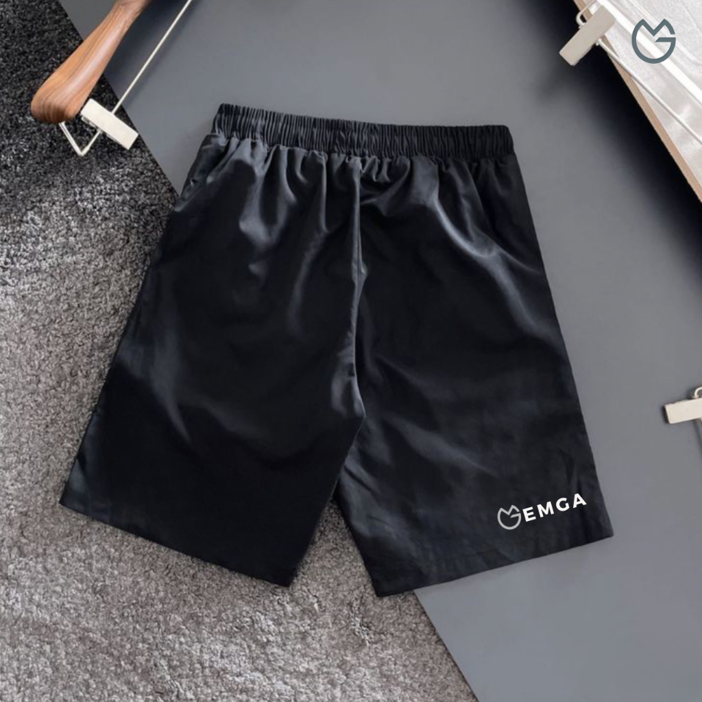 Celana Pendek Santai Pants Olahraga Emga Shorts4 Kolor Polos Hitam Pria Wanita Laki Unisex Basket Ru