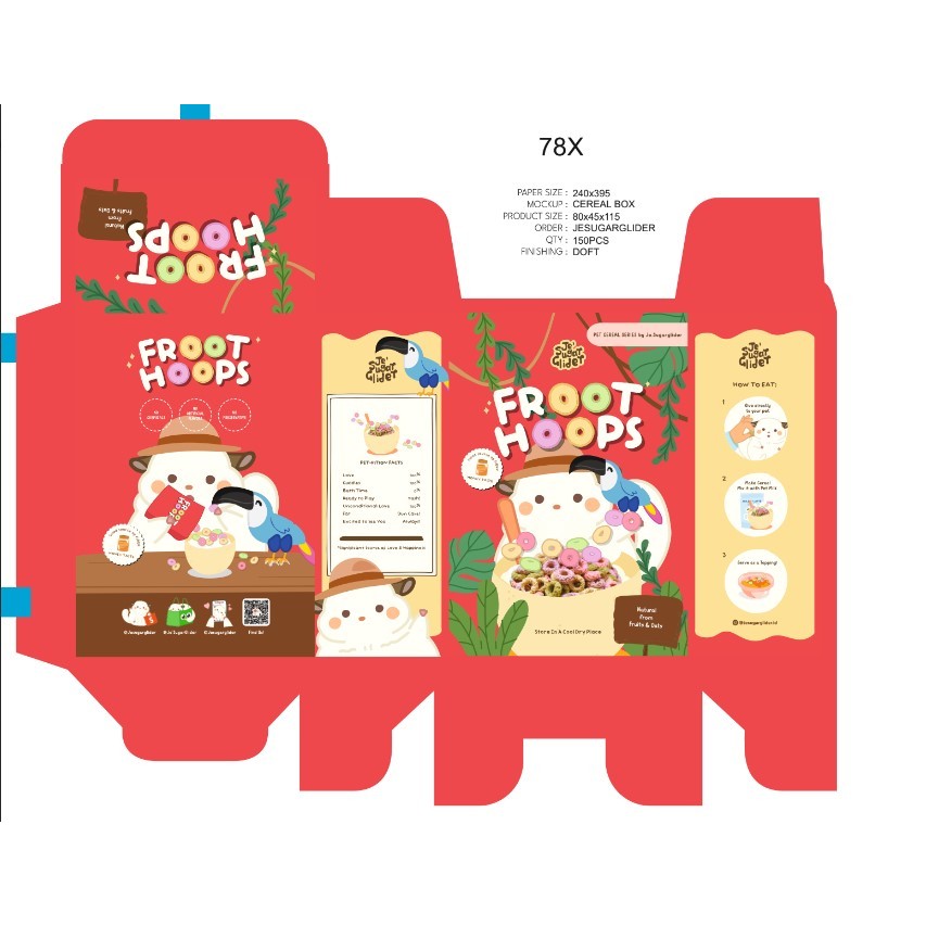 

Box / Dus Custom Cereal Uk. 80 x 45 x115 mm fullprinting laminating