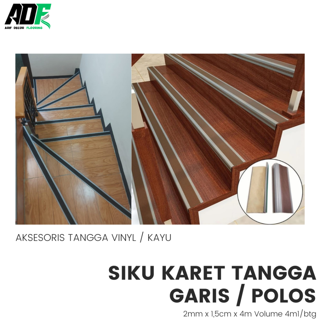Step nosing karet tangga termurah / list siku karet tangga anti slip
