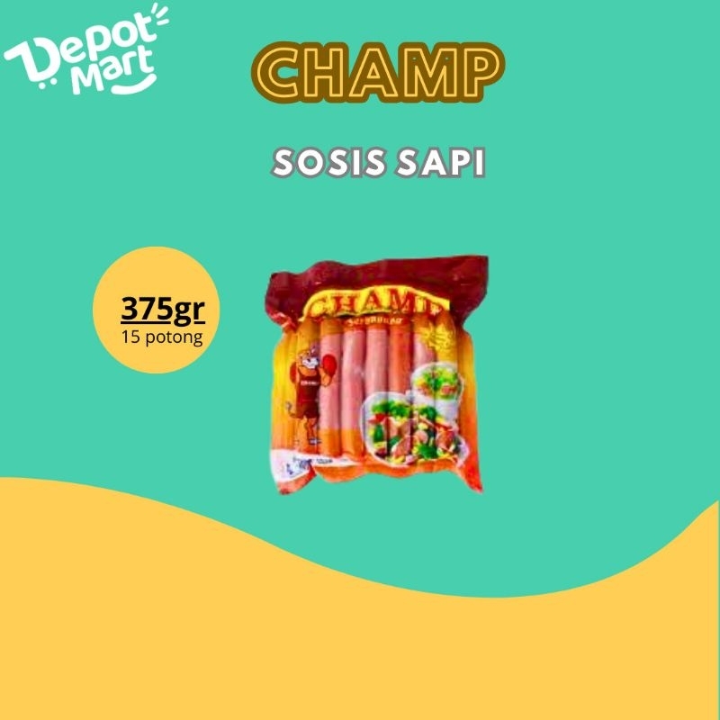 

Champ Sosis Sapi 375G / 15Pcs /Sosis Enak/Lembut / Sosis Sapi Serbaguna