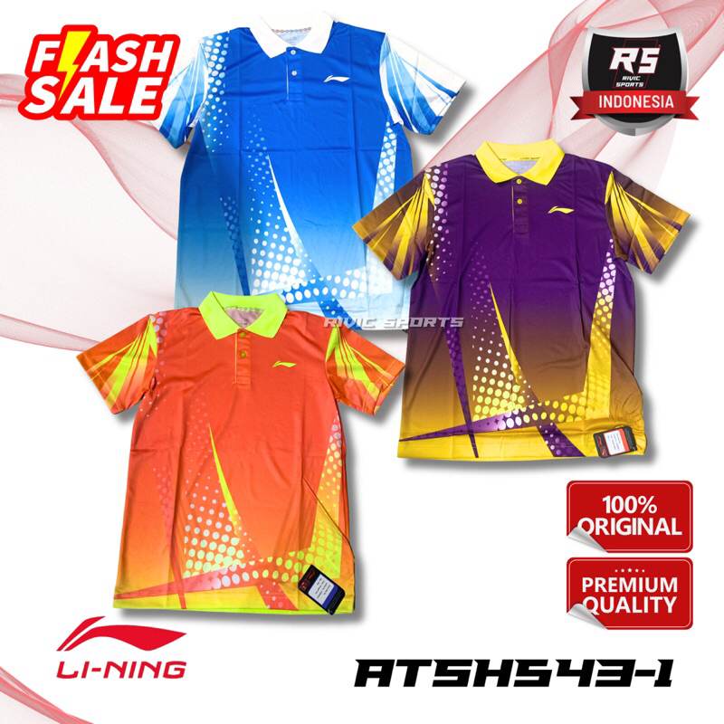 Baju Kaos / Jersey LINING ATSH 543 ATSH543 ORIGINAL BADMINTON TURBO DRY AIR DRY TECHNOLOGY MADE IN C