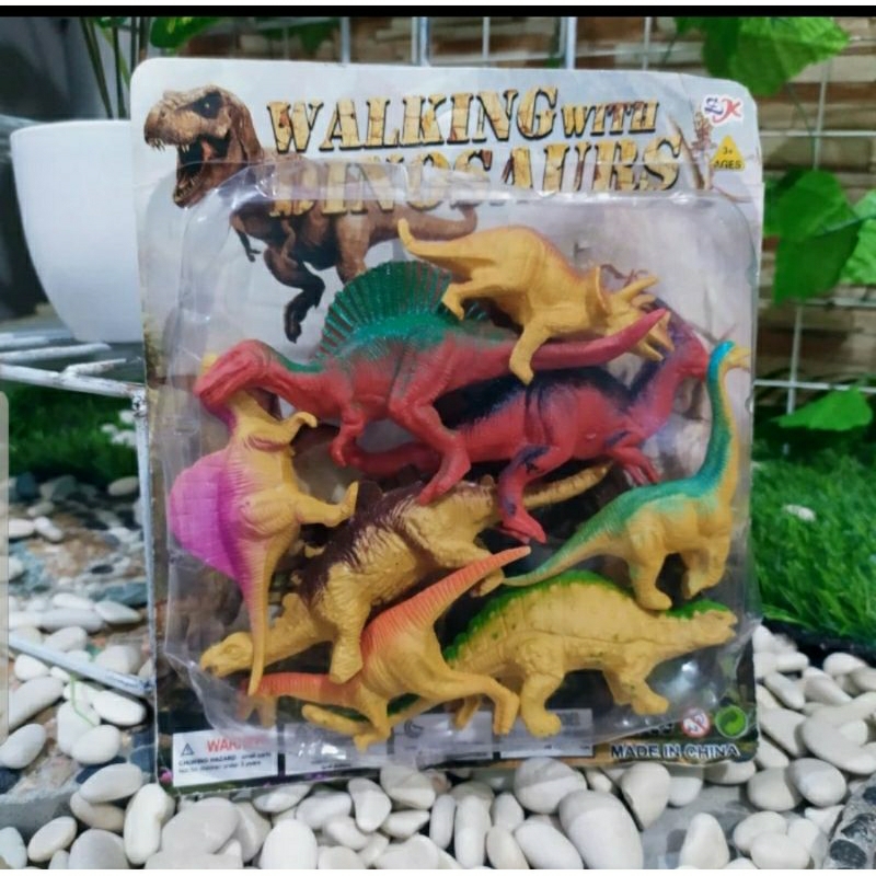 Mainan Set Dinosaurus plastik - Paket Dino Kebun Binatang Mini Edukatif