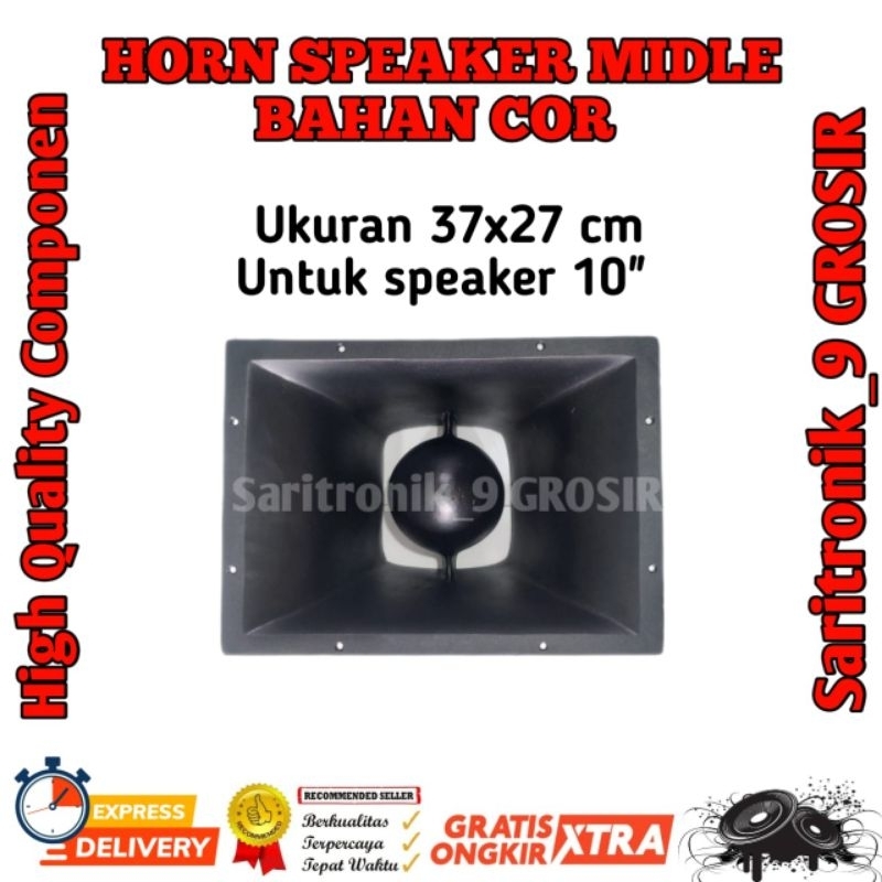 HORN UNTUK SPEAKER MIDLE 10 IN UKURAN 37X27 CM BAHAN COR ALMUNIUM