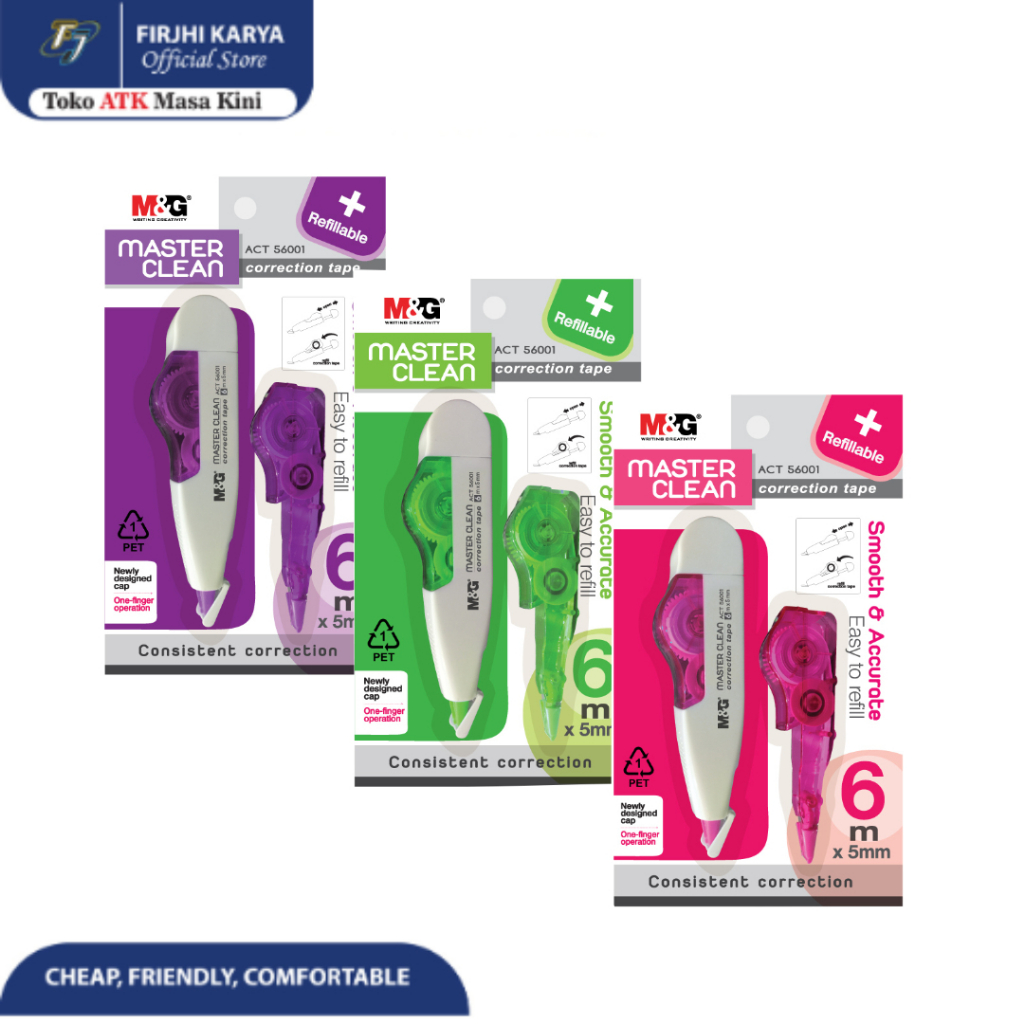 

Refillable Correction Tape 6Mx5mm with 1 free Refill - M&G