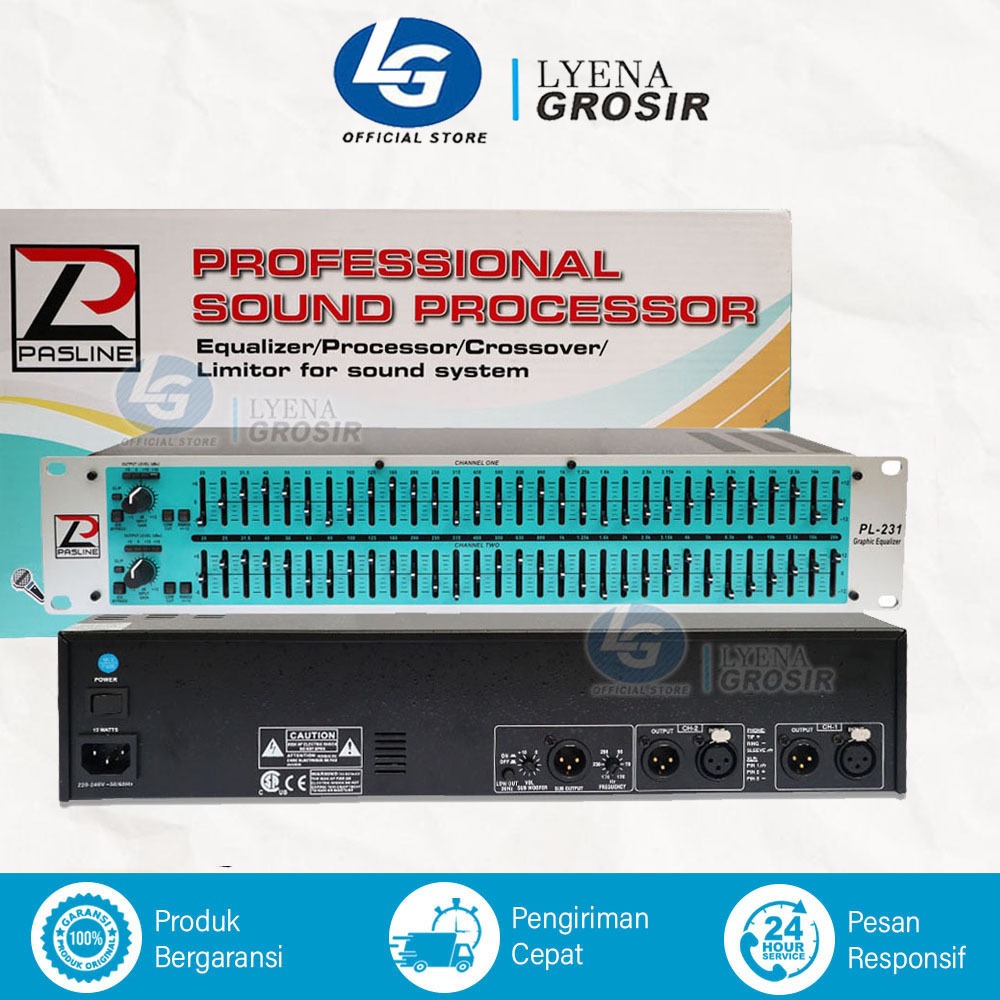 Equalizer Pasline PL-231 Equaliser Band Graphic 31 Channel plus Subwoofer Pasline PL231