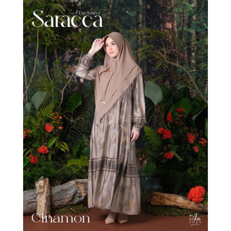 Saracca Dress By Aden Signature Aden Hijab Cinamon size S