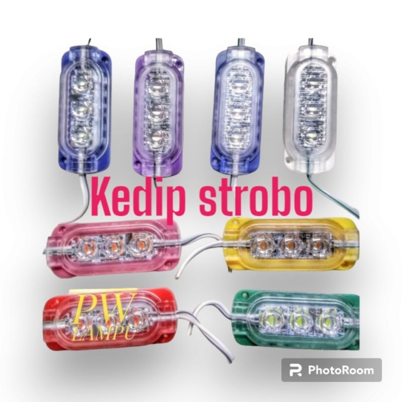 Lampu LED Mata 3 kedip otomatis motor mobil 12-24 volt