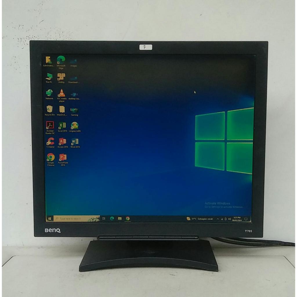 lcd monitor benq Q7T4 17inch kondisi minus layar berembun no7