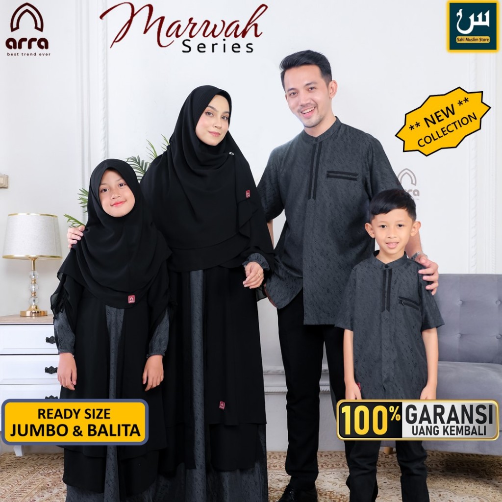 Marwah Pakaian Baju Sarimbit Gamis Syari Kemeja Koko Kemko Kerudung Seragam Pengajian Lebaran Muslim