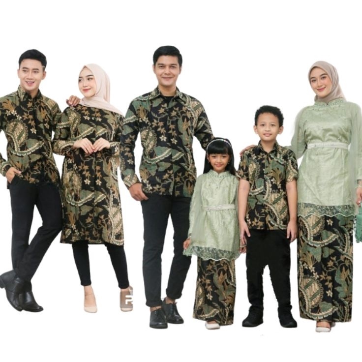 Paling dicari Baju Couple Kebaya batik Keluarga warna hijau sage Set Pakaian Sarimbit Brokat Seragam Big Size Jumbo Ibu bapak anak cowok cewek Moder nuntuk pesta kondangan lebaran 223