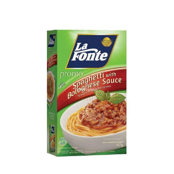 

PROMO La Fonte Spaghetti Sauce Bolognese 117 gr Pronto Pasta Instan Saus Lafonte