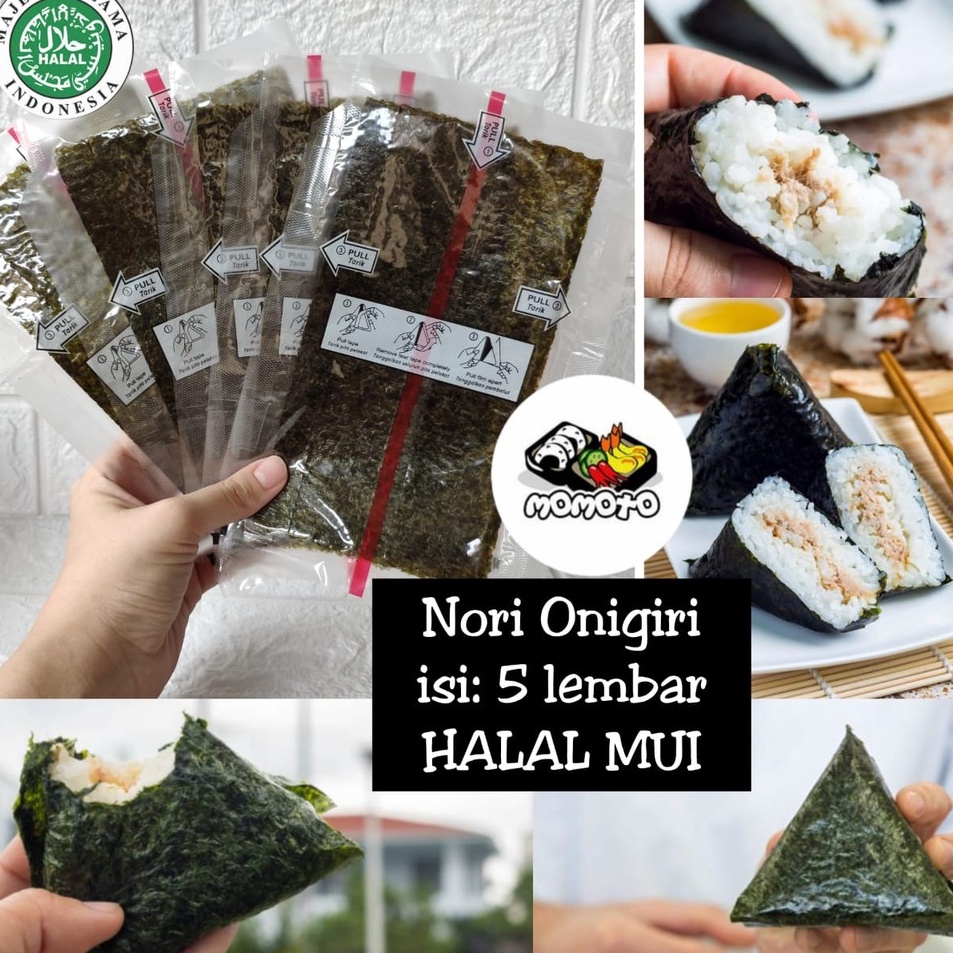 

Diminati Nori Onigiri Wrapper Halal MUI 5 lembar Rumput Laut Import untuk Nasi Kepal Triangle Sushi Nori