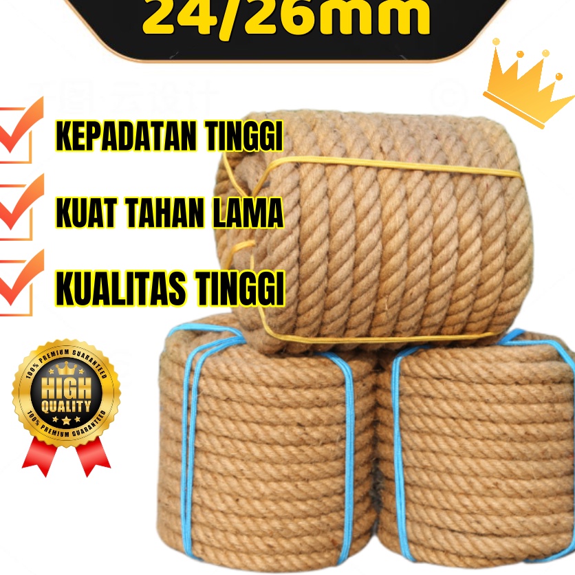 

DiSkon Tali tambang 24mm 26mm kuat tahan lama tali goni tarik tambang tali rami