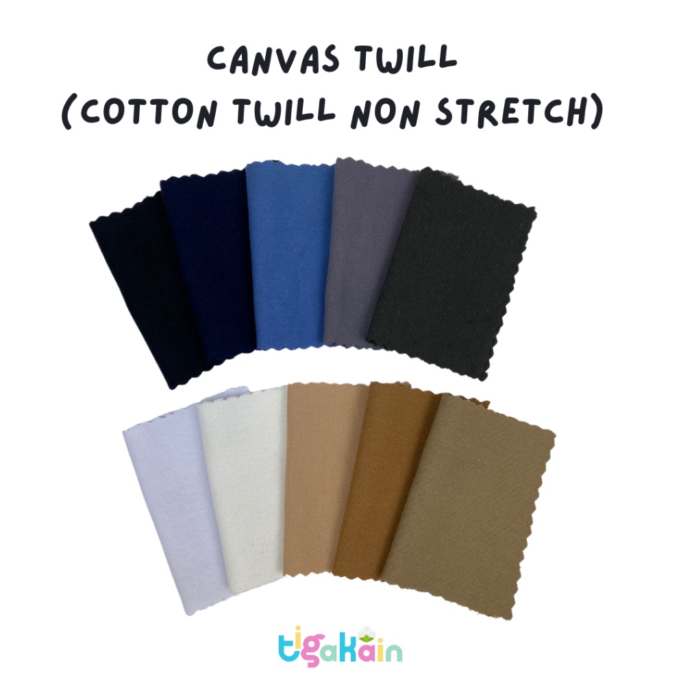 Ready Stock 5 Meter Kain Canvas Twill Bahan Kanvas Twill Cotton Twill