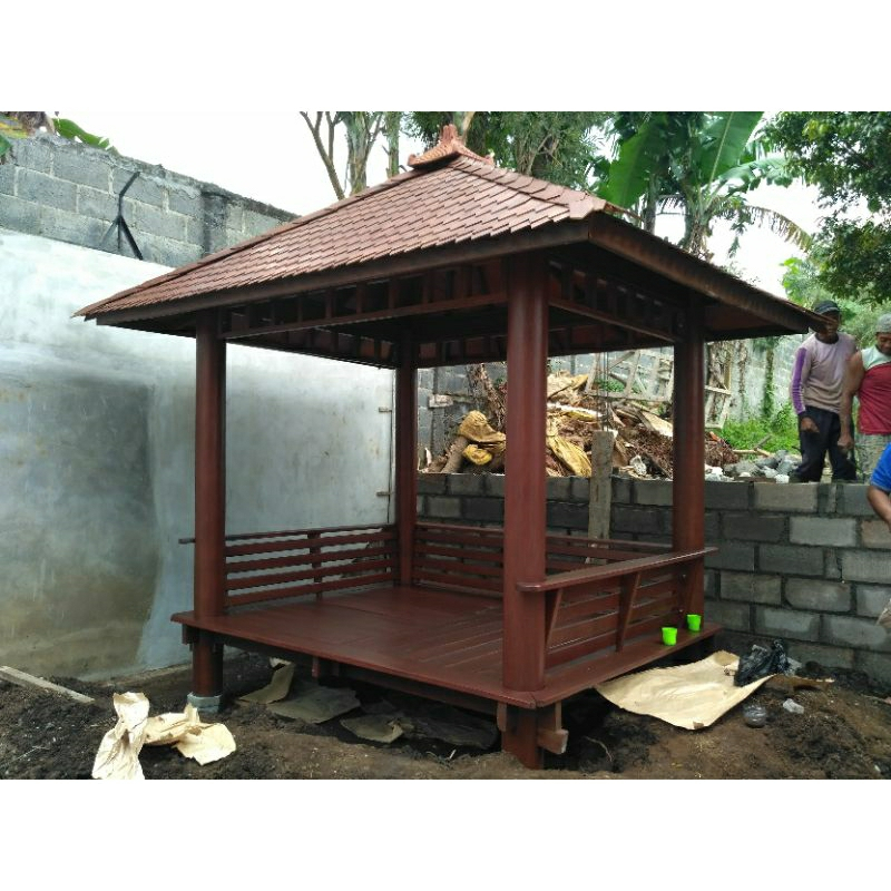Gazebo kelapa - Saung Gazebo Kayu Kelapa Minimalis 2x2