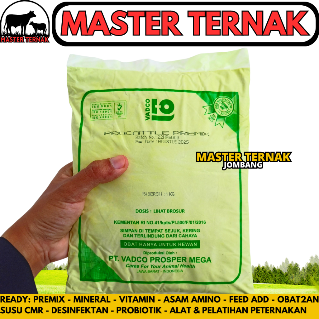 PROCATTLE PREMIX 1 Kg VADCO - PRO CATTLE Premix VADCO Vitamin Mineral Sapi Potong Perah Kambing
