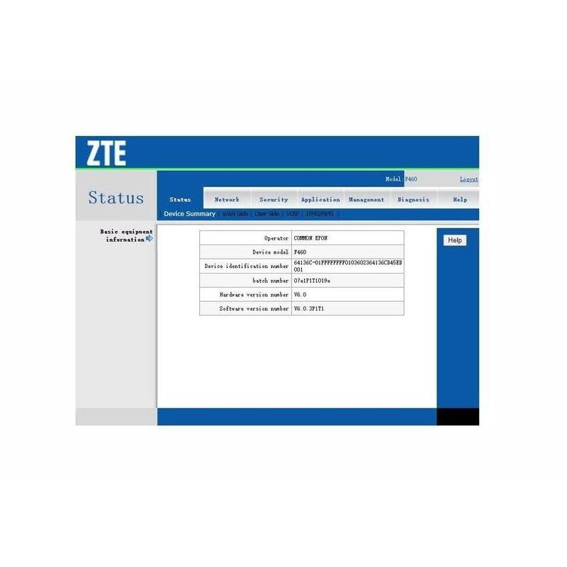 modem/onu/ont ZTE f460 v6 epon