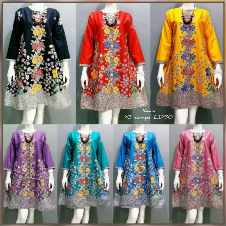Best BATIK KEVIN  BAJU ATASAN BATIK WANITA  TUNIK BATIK MELATI JUMBO  TUNIK MADURA JAYA