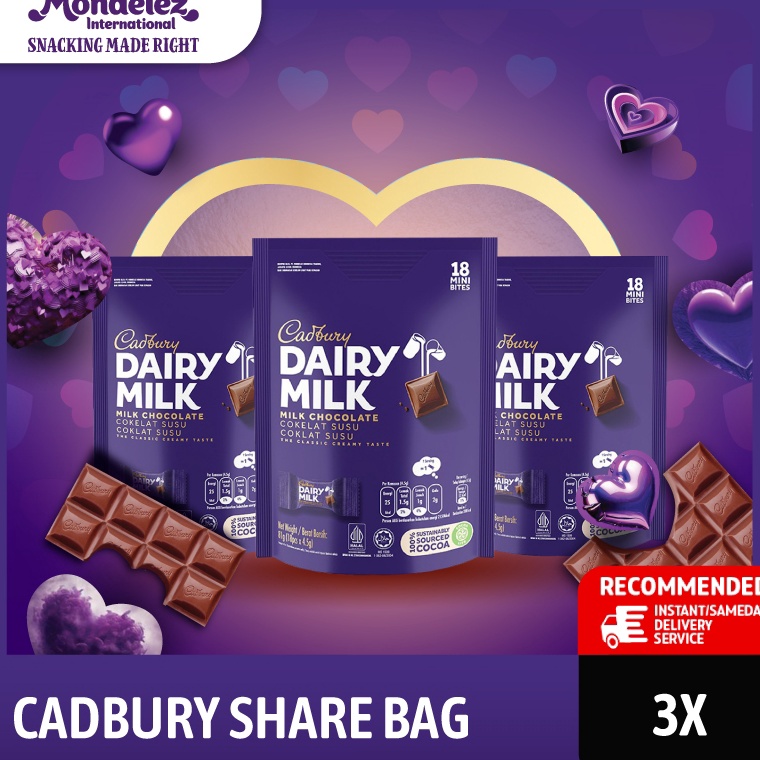 

Extra deals Cadbury Dairy Milk Cokelat Sharebag Isi 18 x 3