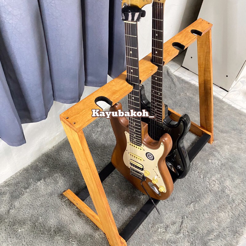 stand gitar kayu rak gitar kayu minimalis stand rak gitar V5 all guitar