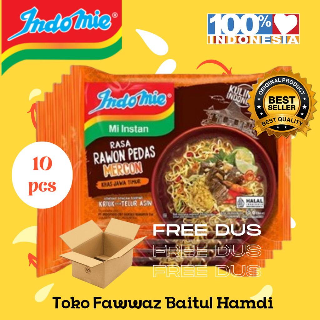 

Indomie Rasa Rawon Pedas Mercon 10 PCS