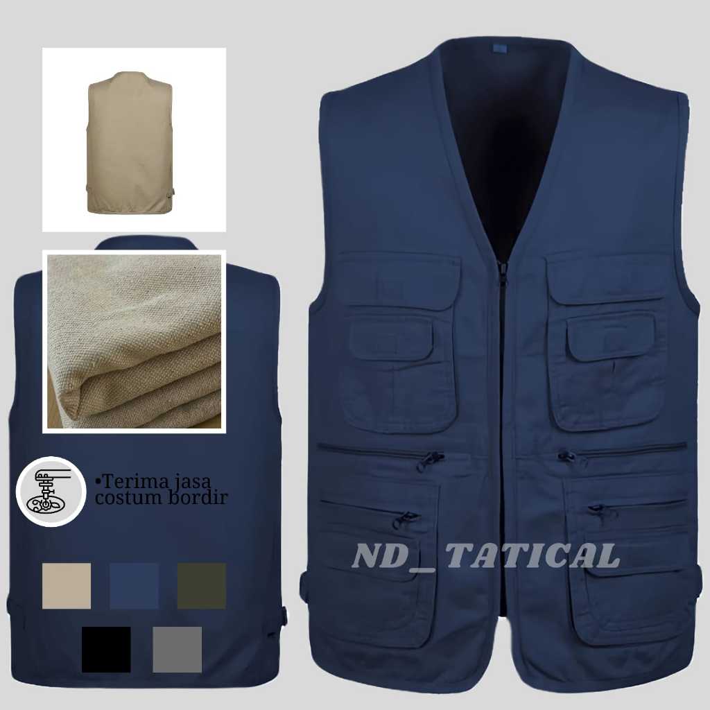 Rompi Pria Wanita Bahan Original Baby Canvas Premium / Bisa Costum Bordir Vest Cardinal Casual