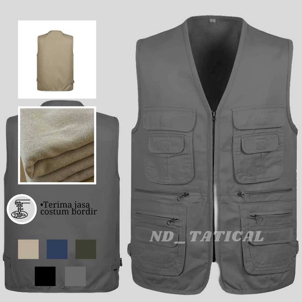 Rompi Pria Wanita Bahan Original Baby Canvas Premium / Bisa Costum Bordir Vest Cardinal Casual