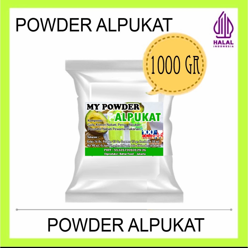 

Powder Reguler rasa Alpukat - 1 Kg
