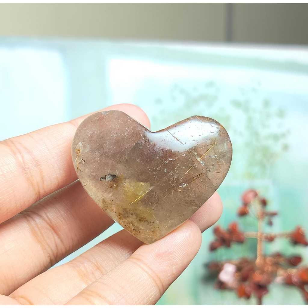 Natural Rutilated Hair Quartz Heart (4)