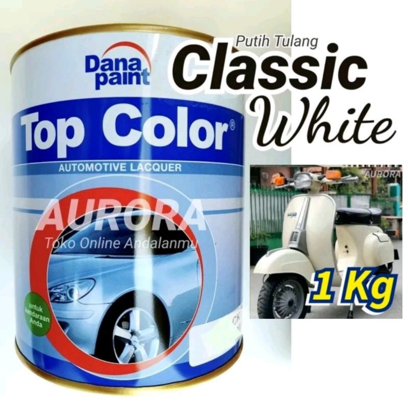Cat Top Color Classic White 2127 Putih Tulang Putih Klasik 1Kg / Cat Duco Dana Paint kendaraan furni