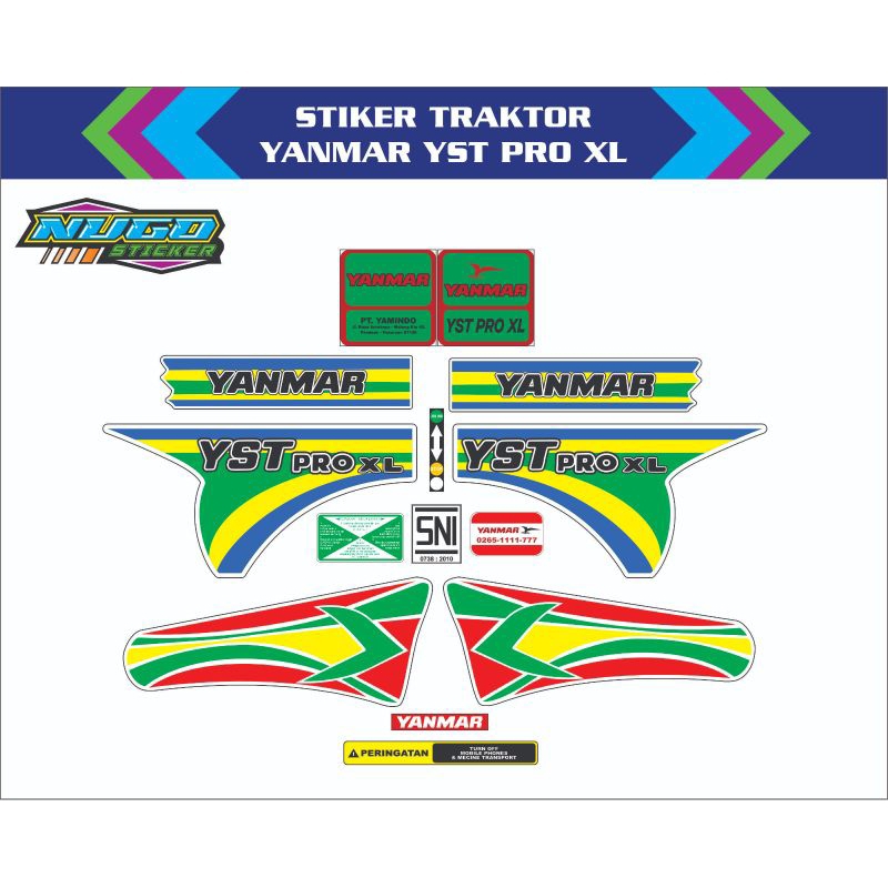 stiker mesin traktor Yanmar yst pro xl