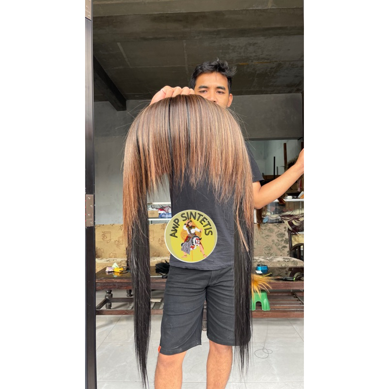 RAMBUT BANDO BARONG COKLAT TENGAH HITAM UKURAN 20-26