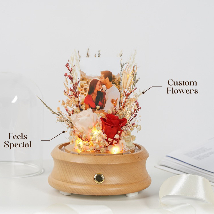 Dome Bunga Speaker Bluetooth Foto Custom | Custom Photo Flower Dome Bluetooth Speaker