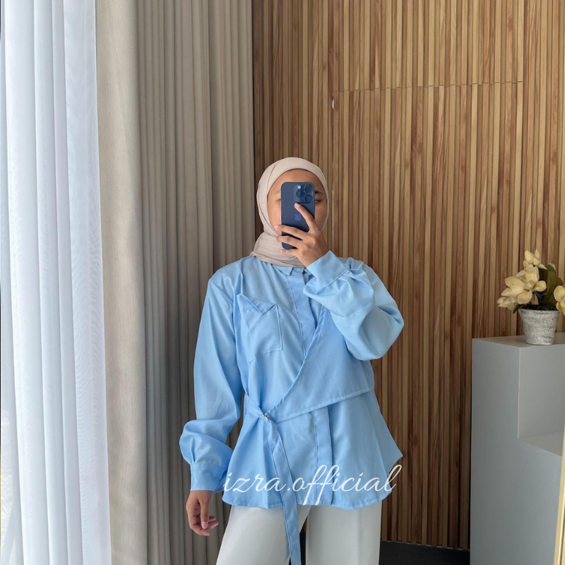 kemeja alivia atasan wanita jumbo bigsize S-M-L-XL-2XL-3XL-5XL korean style kemeja wanita