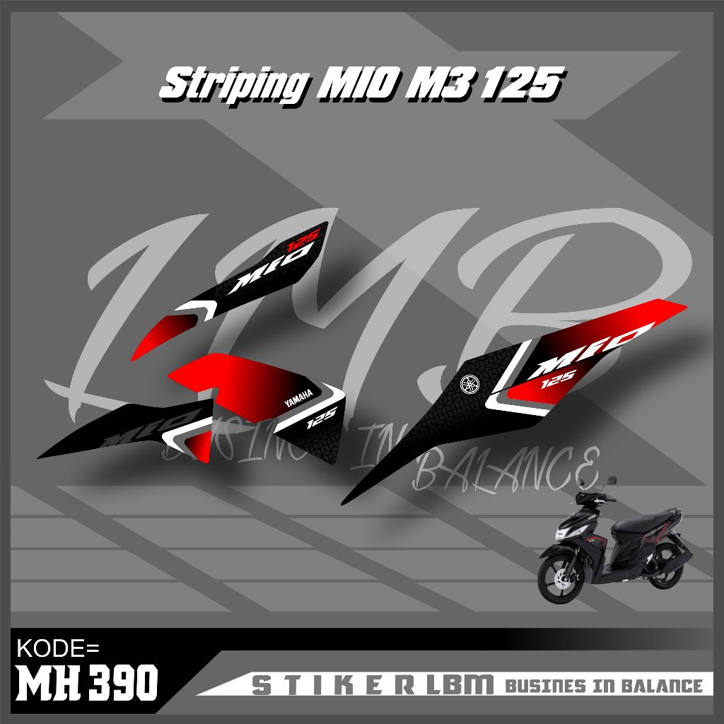Stiker Mio M3 125 Philipina - Stiker Striping Standar Mio Z Premium - Stiker Motor