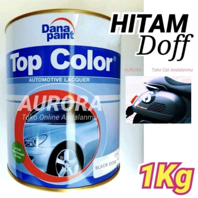 Cat Top Color Black Doff 2833 Hitam Dof 1Kg / Cat Duco Dana Paint kendaraan furniture kayu besi duko