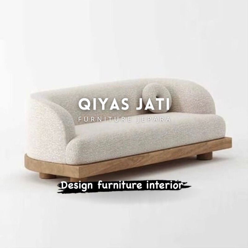 Sofa tv sofa lesehan sofa tamu 2 seater kayu jati minimalis