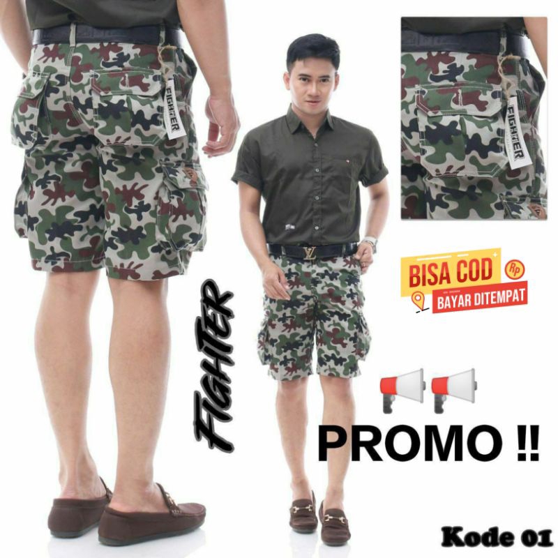 CELANA PENDEK LORENG TNI CARGO LORENG ARMY