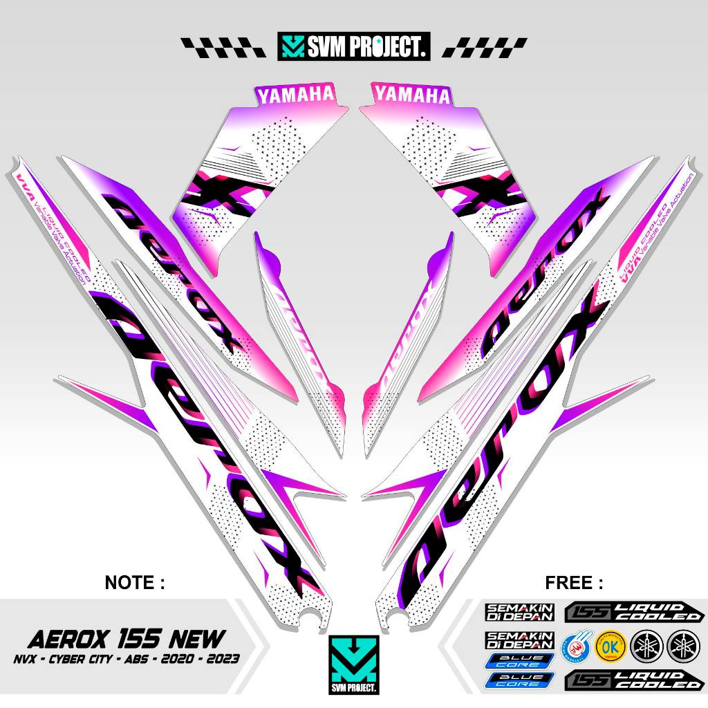 STRIPING AEROX 155 NEW CYBER CITY MOTIF 4 / STIKER AEROX 155 CONNECTED / STICKER AEROX 155 CONNECTED
