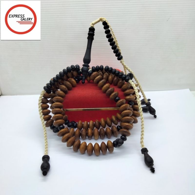 tasbih tijani kayu kelor emas kombinasi kelor hitam D38