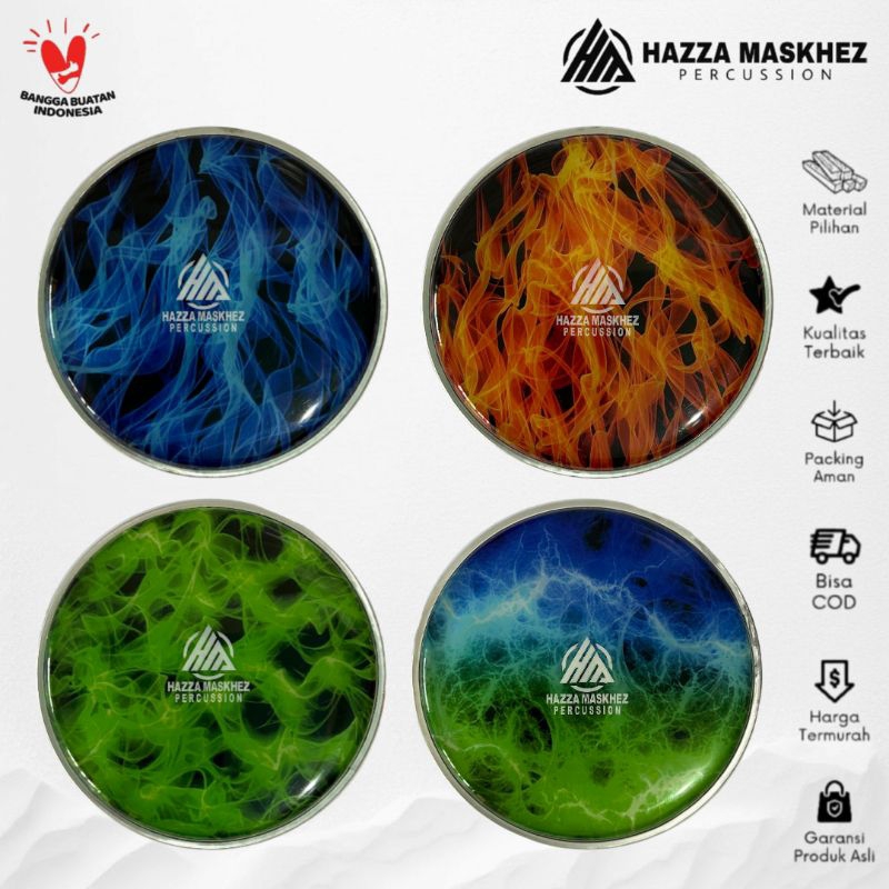 PROMO Mika Darbuka HM Motif Api 8, 8¾, dan 9inch Mika Darbuka Warna